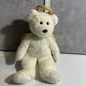 TY Beanie Buddies White Teddy‎ Bear Angel Halo Plush Stuffed Animal 15 Inch 1999